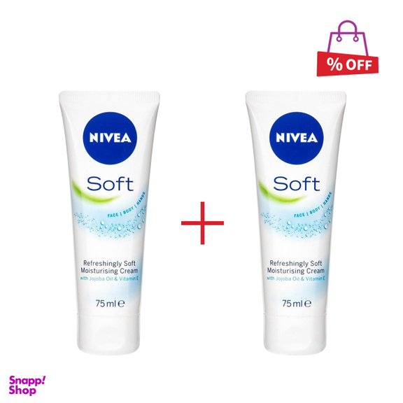 کرم نرم کننده نیوآ (Nivea) مدل Soft حجم 75 میلی‌لیتر مجموعه 2 عددی