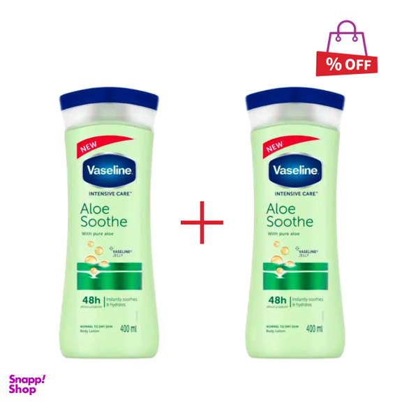 لوسیون بدن وازلین (Vaseline) مدل Aloe Sooth حجم 400 میلیلیتر مجموعه 2 عددی