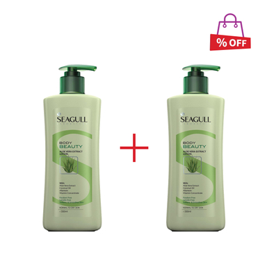 لوسیون دست و بدن سی گل (Seagull) مدل Aloe vera حجم 350 میلی‌لیتر مجموعه 2 عددی