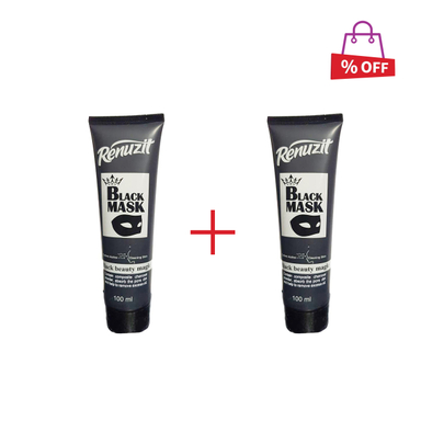 ماسک صورت رینوزیت (Renuzit) مدل Black حجم 100 میلی‌لیتر مجموعه 2 عددی