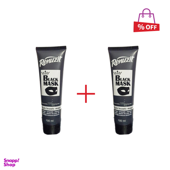 ماسک صورت رینوزیت (Renuzit) مدل Black حجم 100 میلی‌لیتر مجموعه 2 عددی