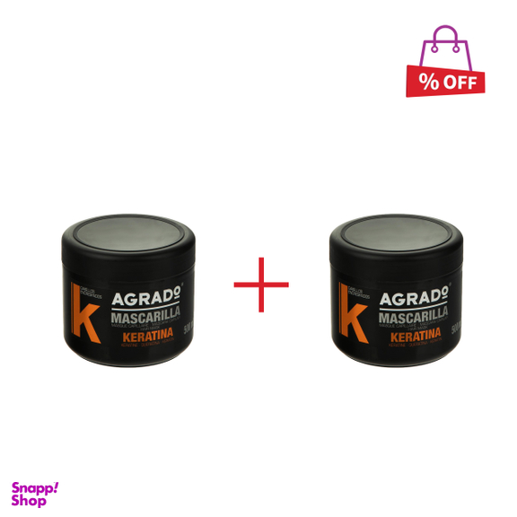 ماسک مو آگرادو (Agrado) مدل Keratin حجم 500 میلی‌ لیتر مجموعه 2 عددی