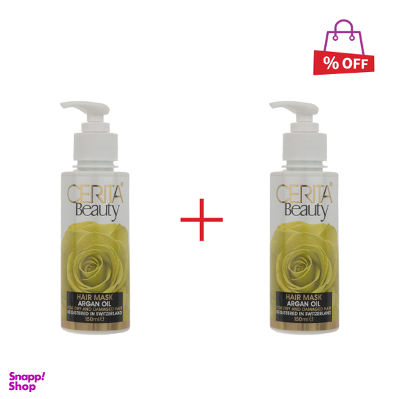 ماسک مو سریتا (Cerita) مدل Argan حجم 150 میلی‌لیتر مجموعه 2 عددی
