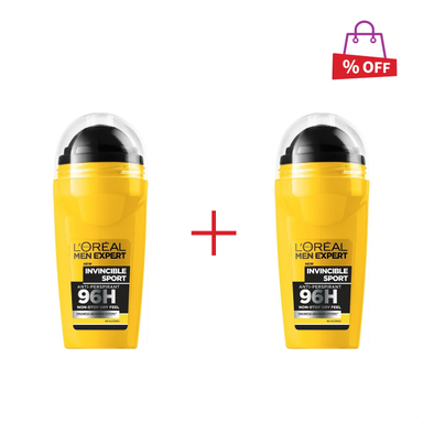 مام رول ضد تعریق لورآل (Loreal) مدل 96 ساعته Invincible Sport حجم 50 میلیلیتر مجموعه 2 عددی