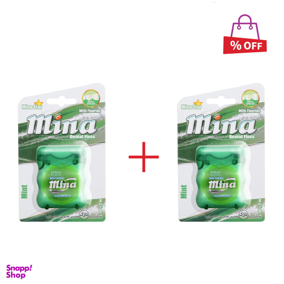 نخ دندان مینا (Mina) مدل Narrow با اسانس نعناع طول 50 متر مجموعه 2 عددی