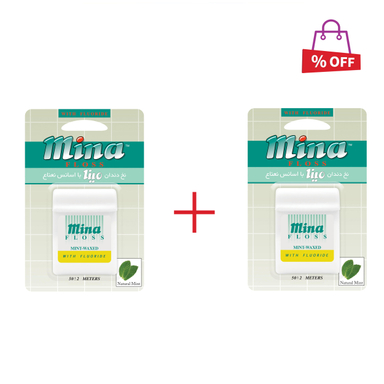 نخ دندان مینا (Mina) مدل Narrow با اسانس نعناع طول 50 متر مجموعه 2 عددی