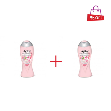 نرم کننده مو اکتیو (Active) مخصوص موهای معمولی حاوی پروتیین ابریشم و زنبق رنگ صورتی وزن 400 گرم مجموعه 2 عددی
