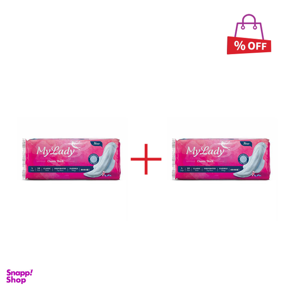 نوار بهداشتی بالدار مای‌ لیدی (My lady) مدل Classic Pink سایز بزرگ بسته 10 عددی مجموعه 2 عددی