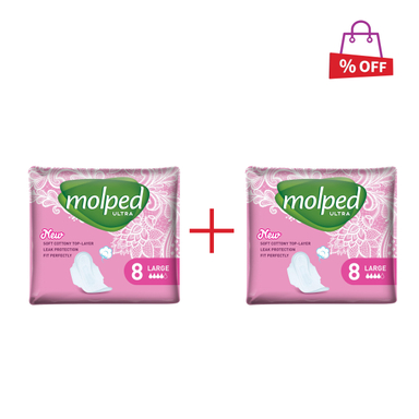 نوار بهداشتی مولپد (Molped) مدل ultra بسته 8 عددی مجموعه 2 عددی
