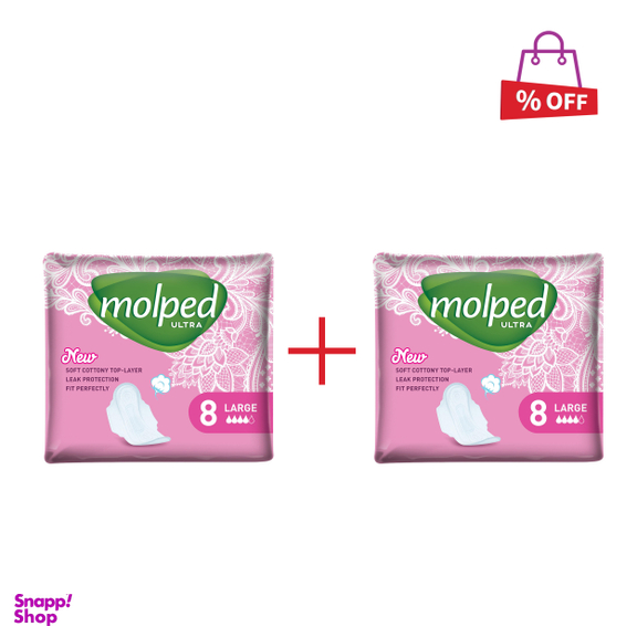 نوار بهداشتی مولپد (Molped) مدل ultra بسته 8 عددی مجموعه 2 عددی