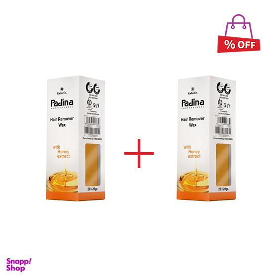 وکس موبر پادینا (Padina) مدل Honey وزن 20 گرم بسته 20 عددی مجموعه 2 عددی