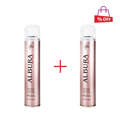 اسپری چسب مو آلبورا (Albura) مدل Ultra Forte حجم 400 میلی‌ لیتر مجموعه 2 عددی