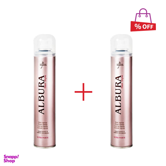 اسپری چسب مو آلبورا (Albura) مدل Ultra Forte حجم 400 میلی‌ لیتر مجموعه 2 عددی