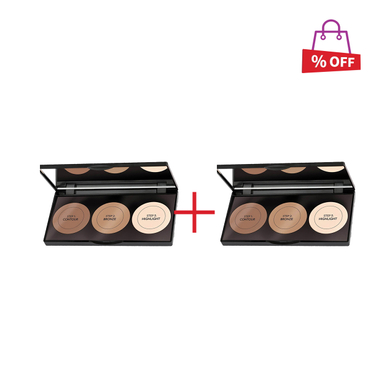 پالت کانتور پودری سه رنگ گلدن رز (GoldenRose) مجموعه 2 عددی