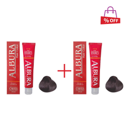 رنگ مو آلبورا (Albura) مدل Carasa شماره C1-1.1 رنگ مشکی پر کلاغی حجم 100 میلی‌ لیتر مجموعه 2 عددی