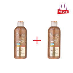 روغن برنز کننده و ویتامینه سی گل حاوی رنگدانه‌های طلایی SPF4 حجم 250 میلی‌لیتر مجموعه 2 عددی