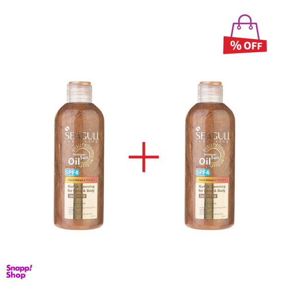 روغن برنز کننده و ویتامینه سی گل حاوی رنگدانه‌های طلایی SPF4 حجم 250 میلی‌لیتر مجموعه 2 عددی