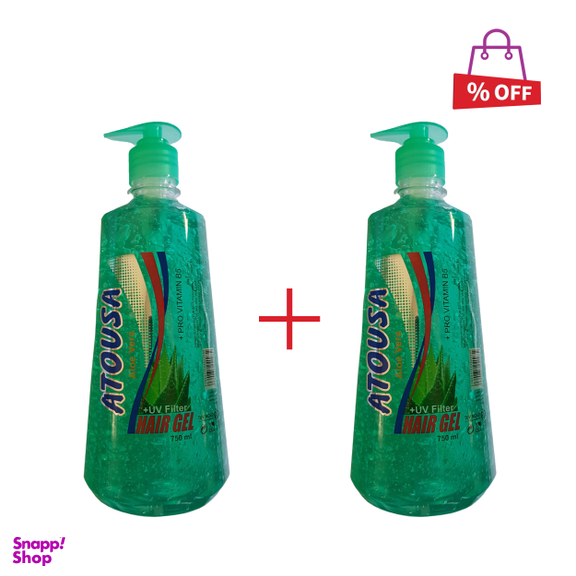 ژل مو آتوسا (Atousa) مدل Aloe Vera رنگ سبز حجم 750 میلی‌ لیتر مجموعه 2 عددی