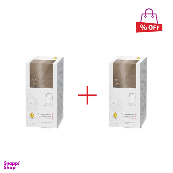 کیت رنگ مو زی فام (Zi Fam) شماره 9.1 رنگ بلوند یخی حجم 50 میلیلیتر مجموعه 2 عددی