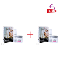 کرم بی رنگ کننده استار لیدی (Star Lady) رنگ پلاتینیوم بلوند حجم 240 میلی‌ لیتر مجموعه 2 عددی