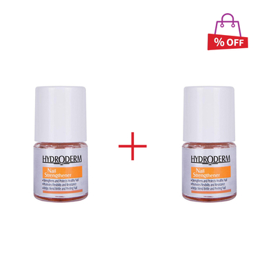محلول استحکام بخش ناخن هیدرودرم (Hydroderm) مدل Nail Strengthener حجم 8 میلی‌لیتر مجموعه 2 عددی