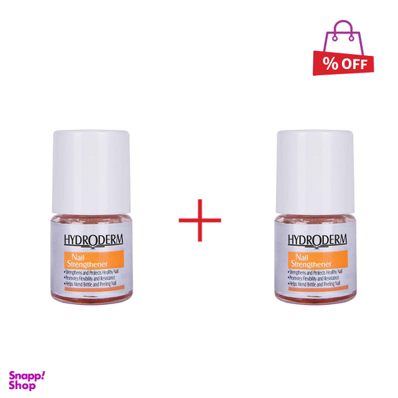 محلول استحکام بخش ناخن هیدرودرم (Hydroderm) مدل Nail Strengthener حجم 8 میلی‌لیتر مجموعه 2 عددی