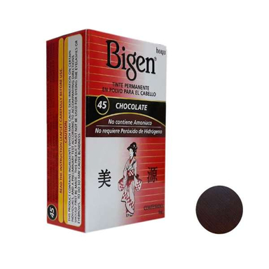 پودر رنگ مو بیگن (Bigen) شماره 45 رنگ شکلاتی وزن 6 گرم