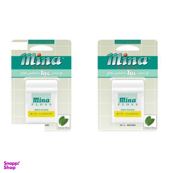 نخ دندان مینا (Mina) مدل Mint طول 50 متر بسته 2 عددی