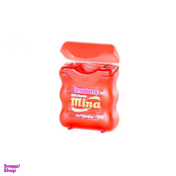 نخ دندان مینا (Mina) مدل Narrow با اسانس توت فرنگی طول 50 متر بسته 4 عددی