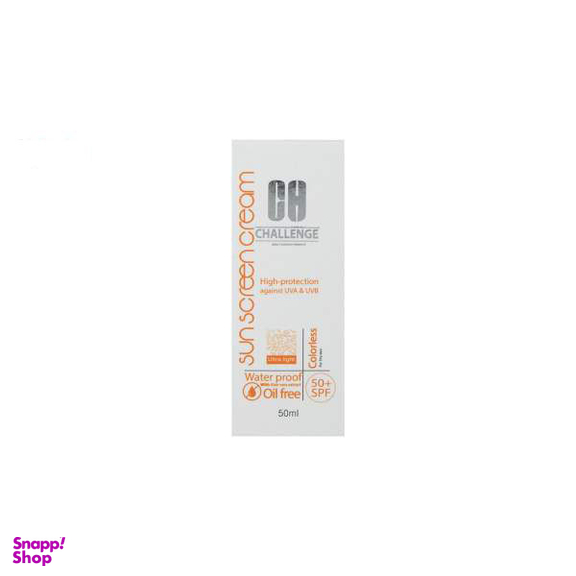 کرم ضد آفتاب چلنج (Challenge) مدل Colorless For Dry Skin حجم 50 میلی‌‌لیتر
