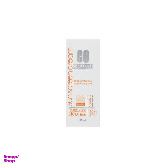 کرم ضد آفتاب چلنج (Challenge) مدل Colorless For Oily And Acne Skin حجم 50 میلی‌‌لیتر