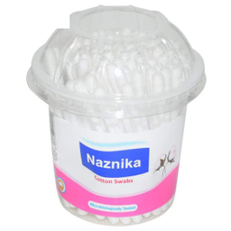 گوش پاک کن نازنیکا (Naznika) مدل Cotton Swabs بسته 100 عددی