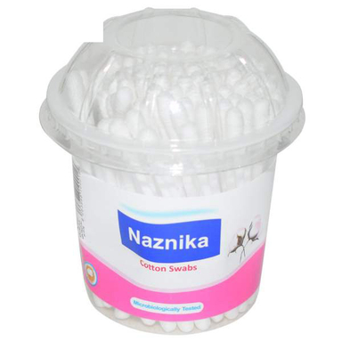 گوش پاک کن نازنیکا (Naznika) مدل Cotton Swabs بسته 100 عددی