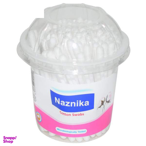 گوش پاک کن نازنیکا (Naznika) مدل Cotton Swabs بسته 100 عددی