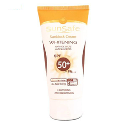 کرم ضد آفتاب روشن کننده سان سیف با spf 50 رنگ بژ روشن حجم 50 میلی‌ لیتر