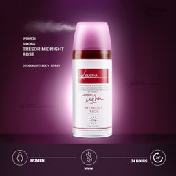 اسپری خوشبو کننده بدن زنانه سیدونا (Sidona) مدل Tresor Midnight Rose حجم 150 میلی‌ لیتر