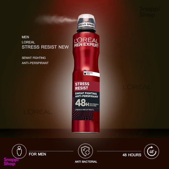 اسپری خوشبوکننده بدن مردانه لورآل (Loreal) مدل Stress Reisist New حجم 250 میلی لیتر