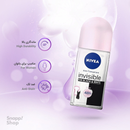 رول ضد تعریق زنانه نیوآ (Nivea) مدل Black و White Invisible Clear حجم 50 میلی‌لیتر