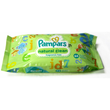 دستمال مرطوب کودک پمپرز (Pampers) سری Natural Clean بسته 64عددی