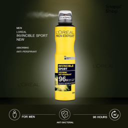 اسپری بدن مردانه لورآل (Loreal) مدل Invincible Sport New حجم 250 میلی‌ لیتر