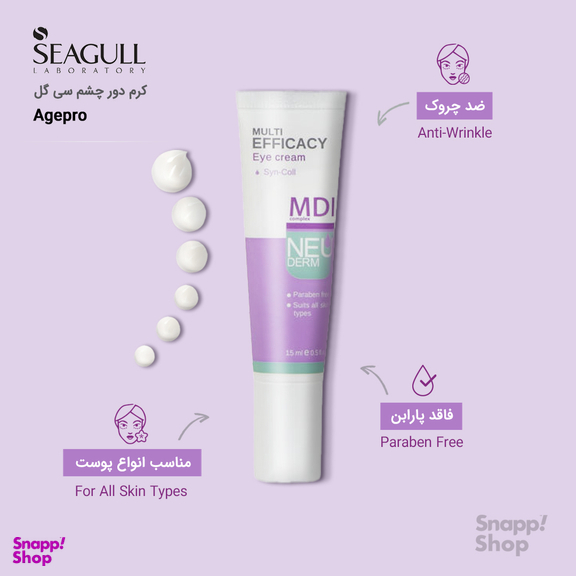 کرم دور چشم نیودرم مدل Multi Efficacy حجم 15 میلی لیتر