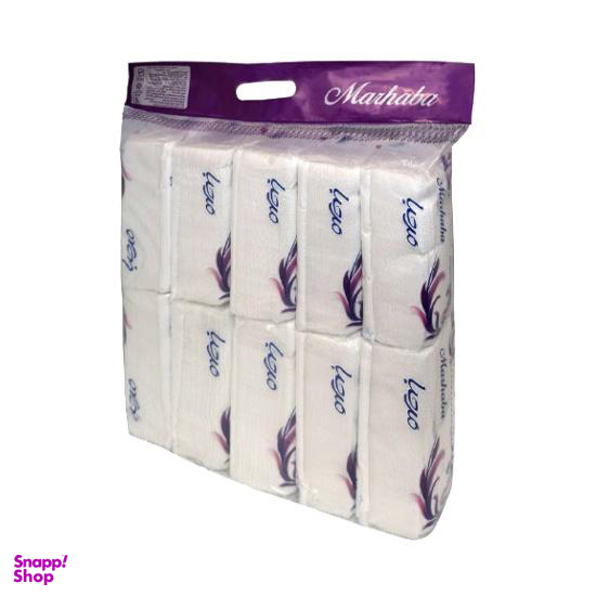 دستمال کاغذی 100 برگ مرحبا مدل White بسته 10 عددی