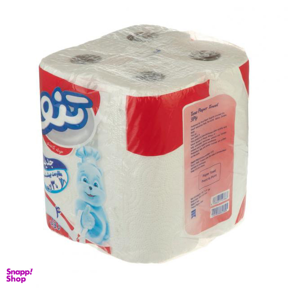 دستمال کاغذی حوله‌ای تنو بسته 4 عددی