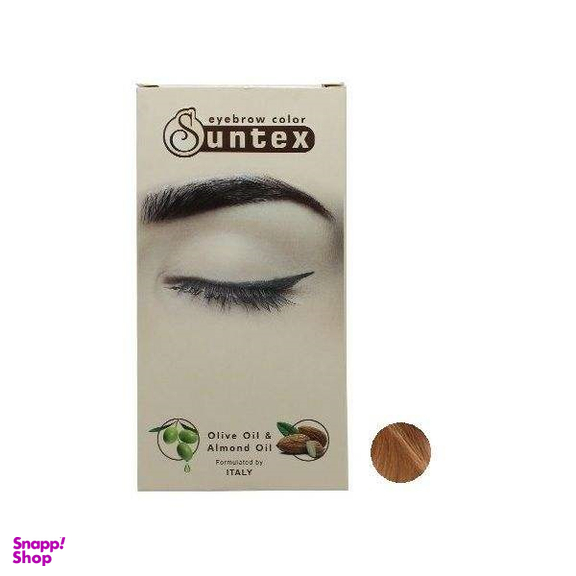 کیت رنگ ابرو سانتکس (Suntex) شماره HO6-E7.34 رنگ عسلی حجم 30 میلی‌لیتر مجموعه 2 عددی