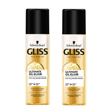 اسپری دو فاز مو گلیس (Gliss) مدل Ultimate Oil Elixir حجم 200 میلیلیتر مجموعه 2 عددی