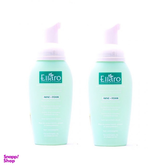 فوم شستشوی صورت الارو (Ellaro) مدل Fresh Balancing Acne Foam مناسب پوست چرب و مستعد آکنه حجم 200 میلی ‎لیتر پک 2 عددی