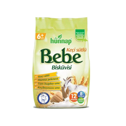بیسکویت کودک به به هوناپ (Hunnap Bebe) با شیر چرب بز مناسب +6 وزن 200 گرم مجموعه 2 عددی