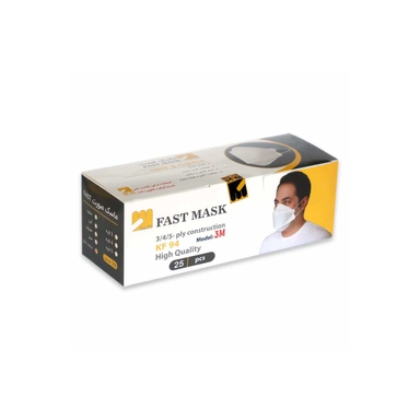 ماسک سه بعدی فست ماسک (Fast Mask) مدل 3M-KN94 لایه5 بسته 25 عددی مجموعه 2 عددی
