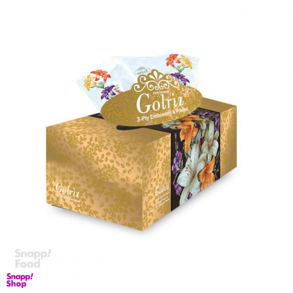دستمال کاغذی 100 برگ گلریز (Golriz) مدل گلریز طلایی