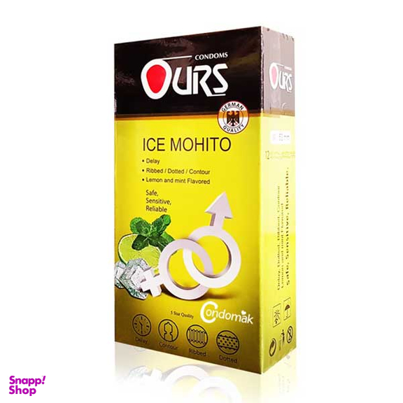 کاندوم خاردار آورز (Ours) با رایحه لیمو و نعناع بسته 12 عددی